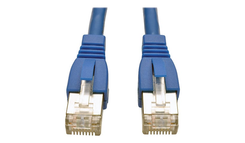 Eaton Tripp Lite Series Cat6a 10G Snagless Shielded STP Ethernet Cable (RJ45 M/M), PoE, Blue, 1 ft. (0.31 m) - patch