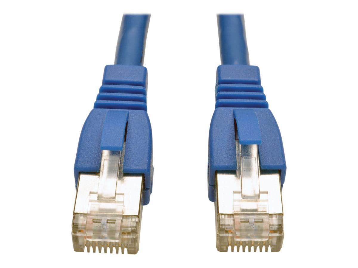 Eaton Tripp Lite Series Cat6a 10G Snagless Shielded STP Ethernet Cable (RJ45 M/M), PoE, Blue, 3 ft. (0.91 m) - patch
