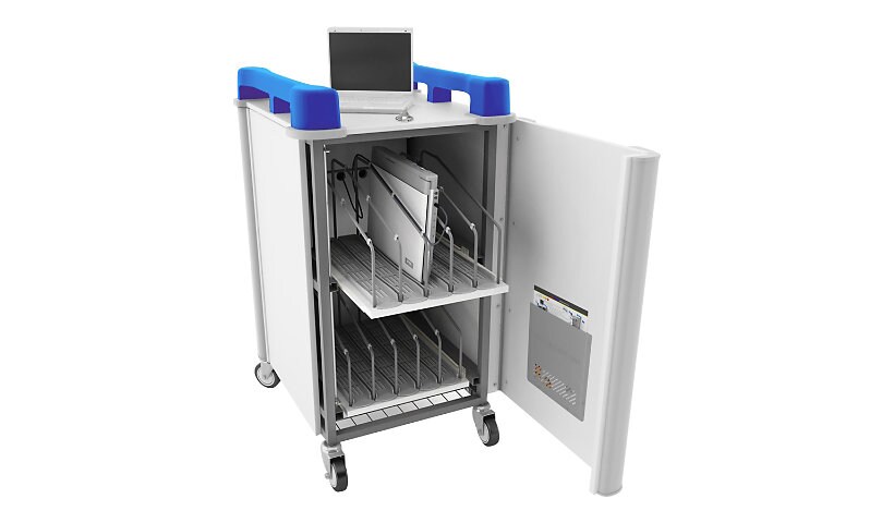 LapCabby 10-Device (up to 19") Mobile AC Vertical Charging Cart - cart