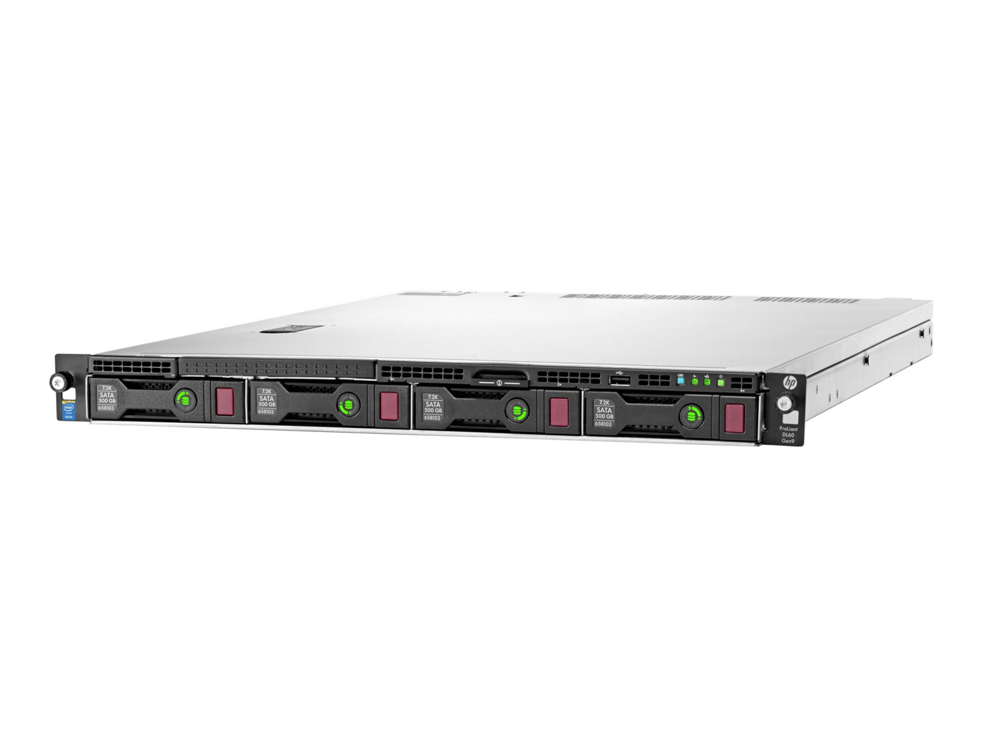 HPE ProLiant DL60 Gen9 - rack-mountable - Xeon E5-2609V4 1.7 GHz - 8 GB - 0 GB