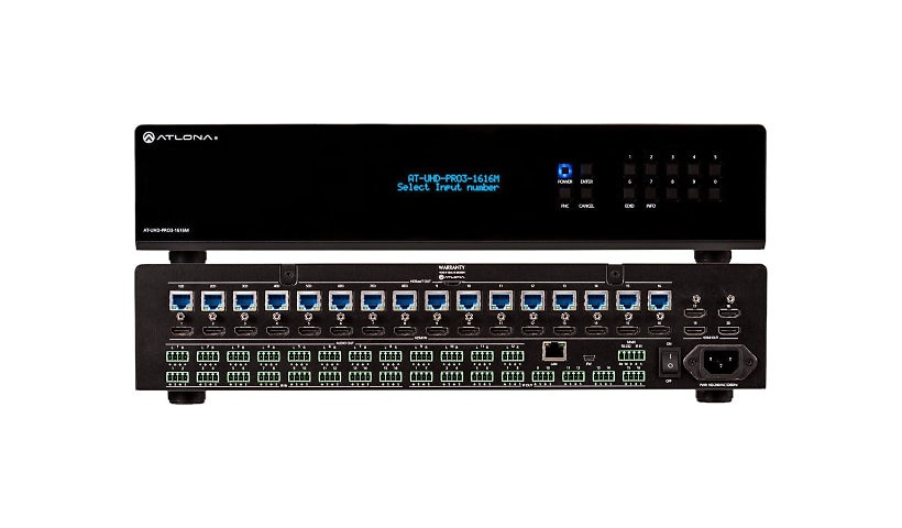 Atlona AT-UHD-PRO3-1616M 4K/UHD Dual-Distance 16x16 HDMI to HDBaseT Matrix