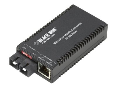 Black Box Miniature Media Converter - fiber media converter - 10Mb LAN, 100