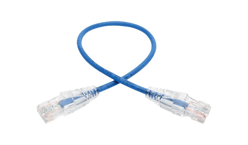 Eaton Tripp Lite Series Cat6 Gigabit Snagless Slim UTP Ethernet Cable (RJ45 M/M), PoE, Blue, 1 ft. (0.31 m) - patch