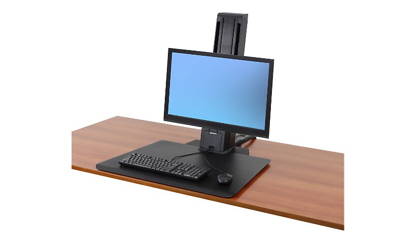 Ergotron WorkFit-SR Monitor Standing Desk Workstation - kit de montage - pour écran LCD/clavier/souris - noir