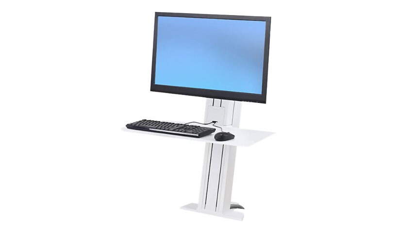 Ergotron WorkFit-SR Sit-Stand Short Surface Workstation - mounting kit - for LCD display / keyboard / mouse - white