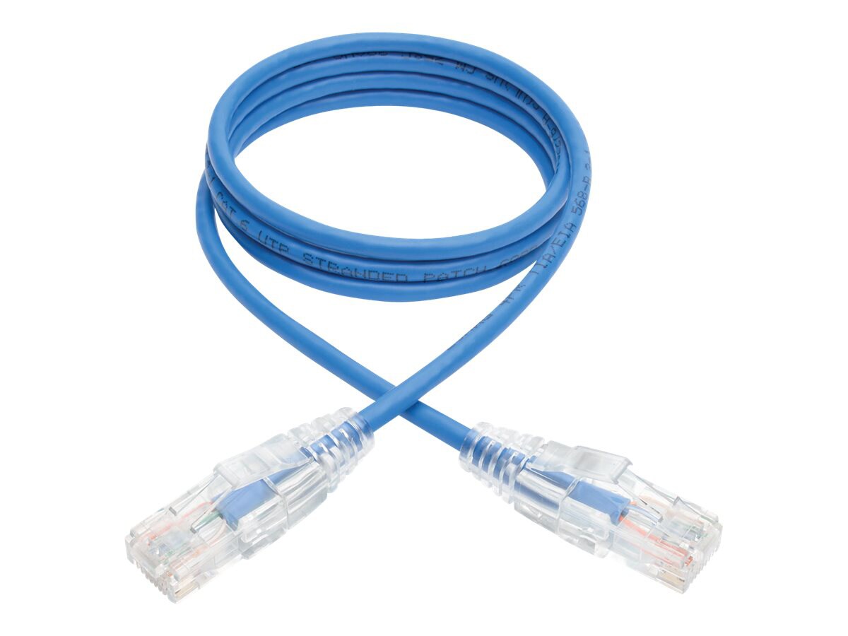 Eaton Tripp Lite Series Cat6 Gigabit Snagless Slim UTP Ethernet Cable (RJ45 M/M), PoE, Blue, 3 ft. (0,91 m) - patch