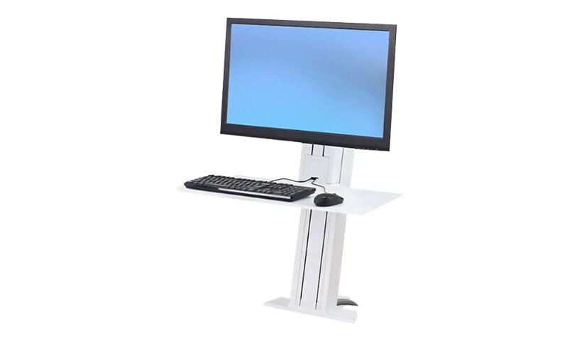Ergotron WorkFit-SR Sit-Stand Workstation - stand - for LCD display / keyboard / mouse - white