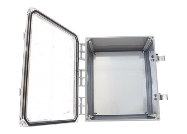 TerraWave 12"x10" x6" Enclosure with Clear Door, Latching Lock, 4 RPSMA Holes, Universal Backplate - network device