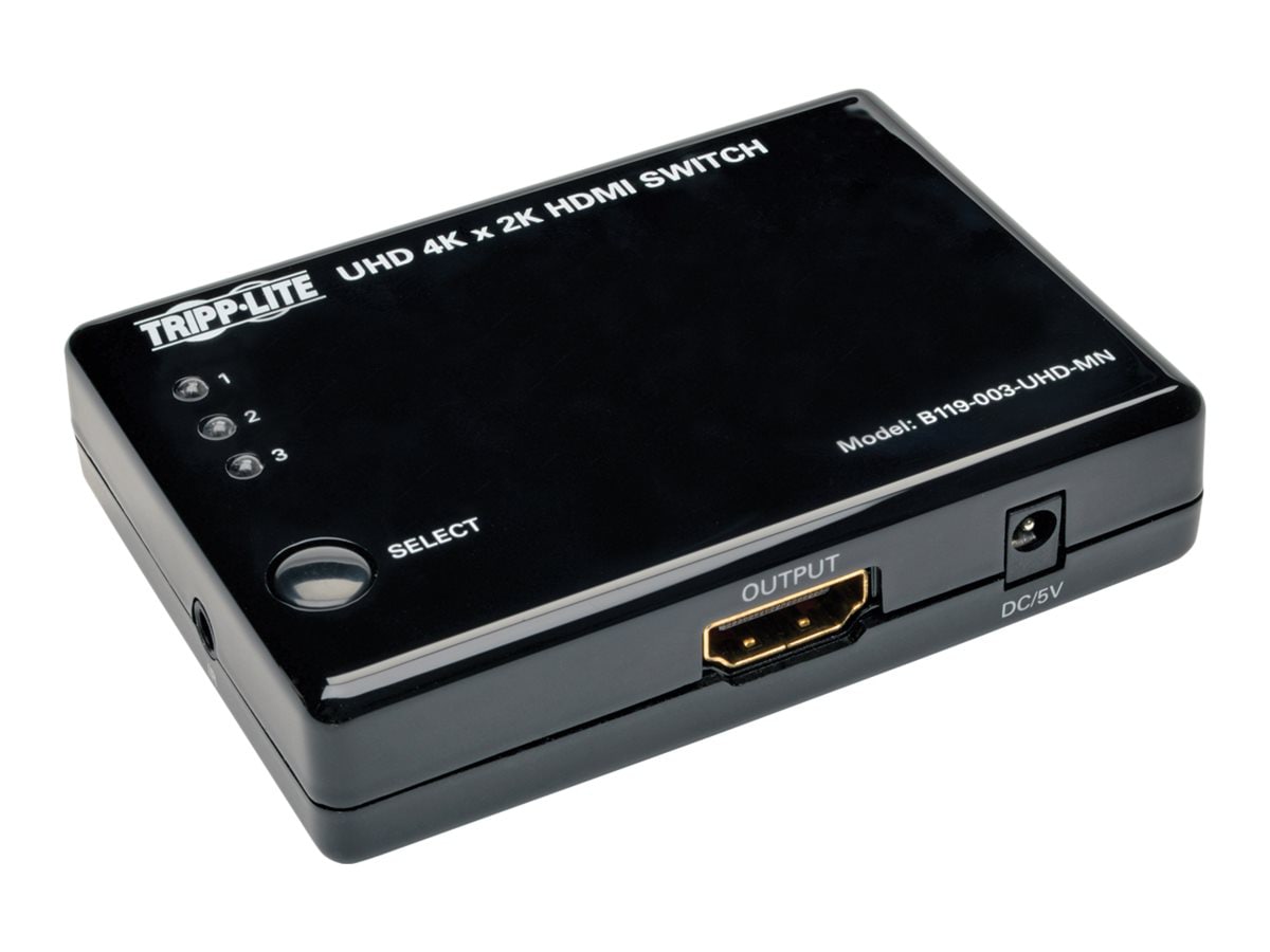 Tripp Lite 3 Port HDMI Mini Switch for Video and Audio 4K x 2K UHD 30 Hz -