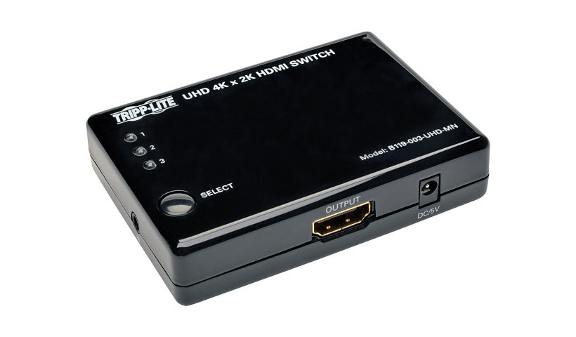 Tripp Lite 3 Port HDMI Mini Switch for Video and Audio 4K x 2K UHD 30 Hz -