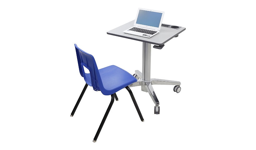 Ergotron LearnFit Short - sit/standing desk - rectangular - gray, silver