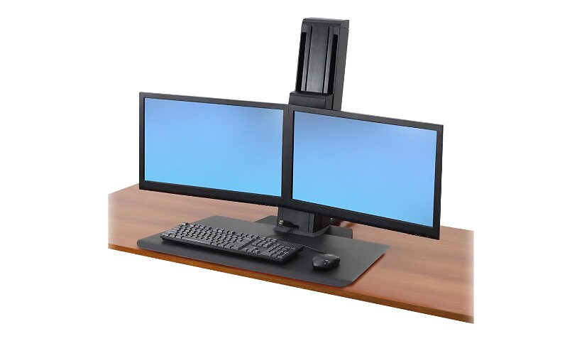 Ergotron WorkFit-SR Dual Sit-Stand Short Surface Workstation Standing Desk - mounting kit - for 2 LCD displays /
