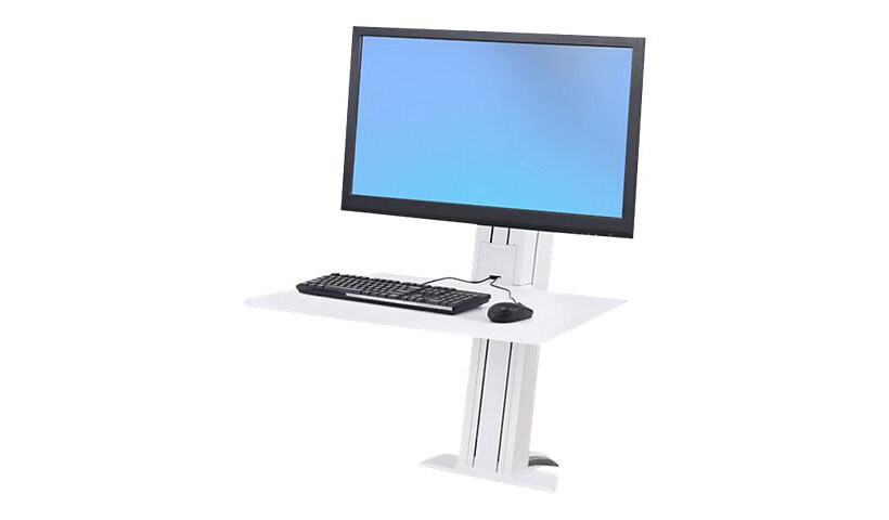 Ergotron WorkFit-SR Sit-Stand Workstation - stand - for LCD display / keyboard - white