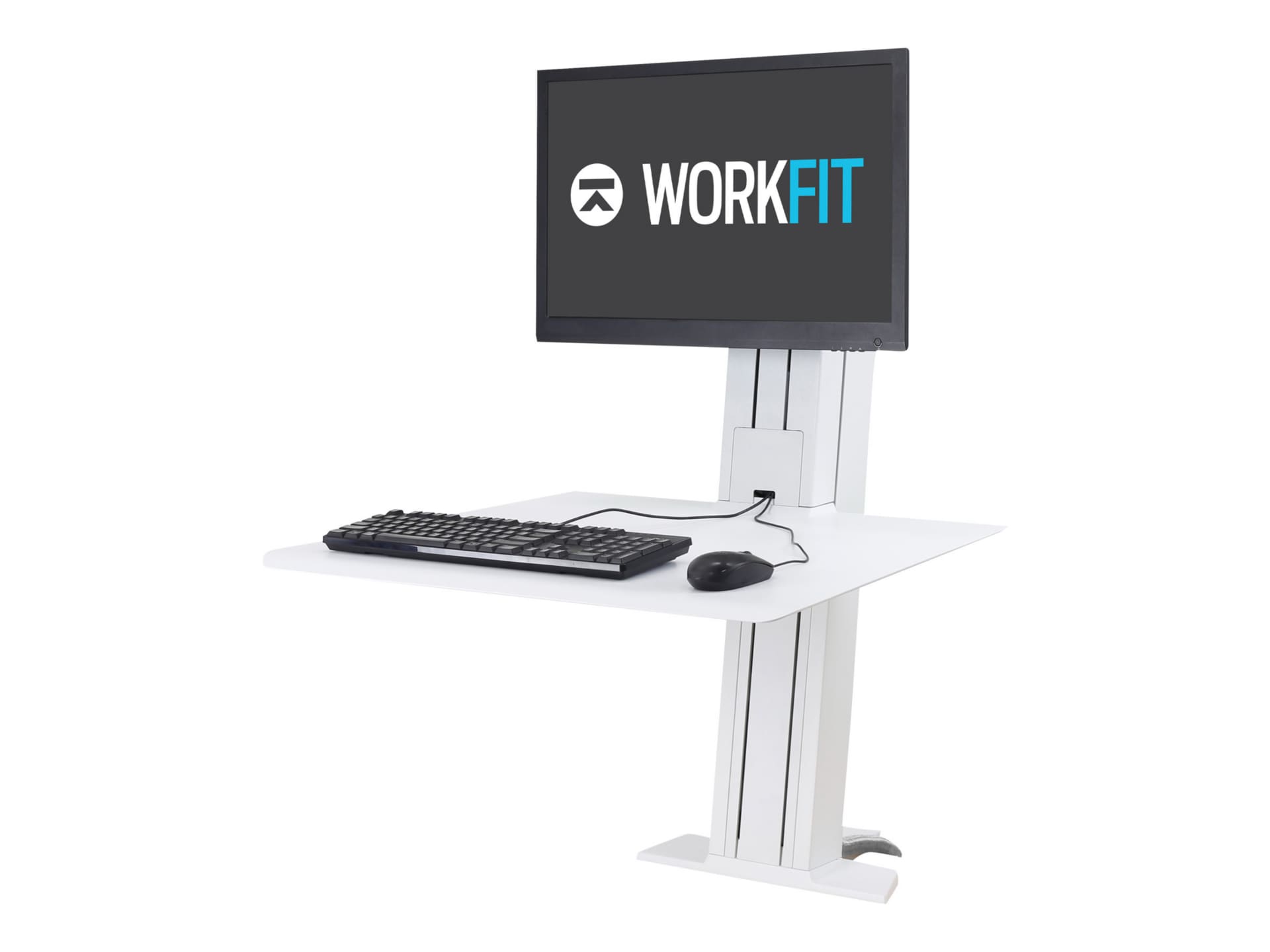 Ergotron WorkFit-SR Rear Mount Single Sit-Stand Workstation kit de montage - pour écran LCD/clavier/souris - blanc