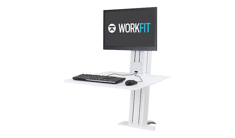 Ergotron WorkFit-SR Rear Mount Single Sit-Stand Workstation kit de montage - pour écran LCD/clavier/souris - blanc