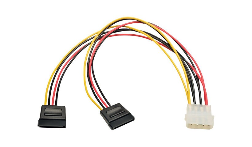 Tripp Lite Serial ATA SATA Dual Power Adapter Y Cable LP4 4pin 2x 15pin 12"