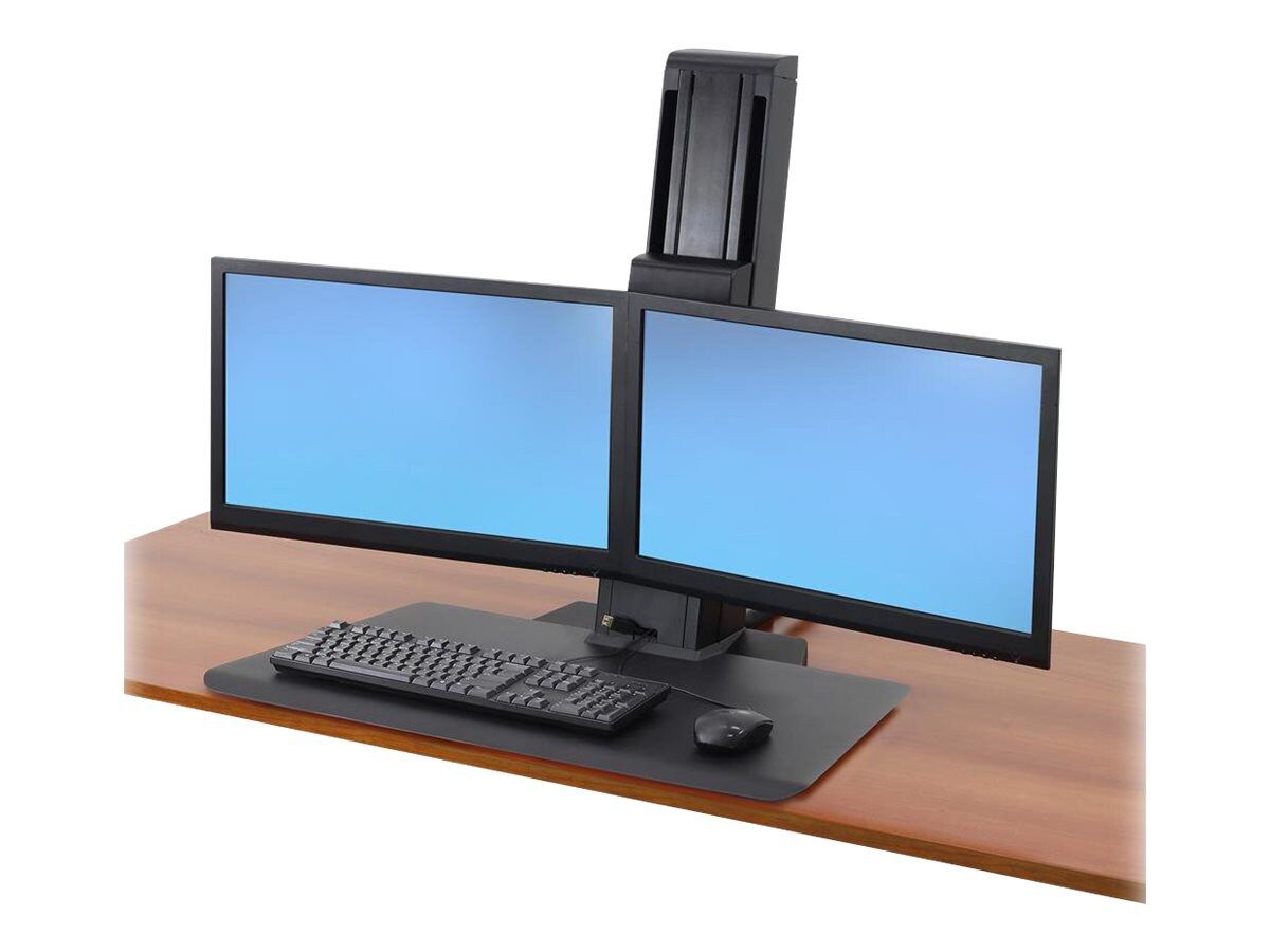 Ergotron WorkFit-SR Dual Sit-Stand Short Surface Workstation Standing Desk - desk mount