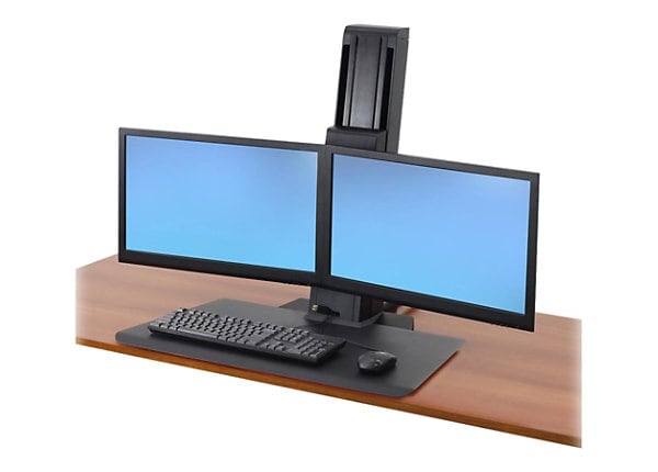Ergotron WorkFit-SR Dual Sit-Stand Short Surface Workstation Standing Desk - desk mount