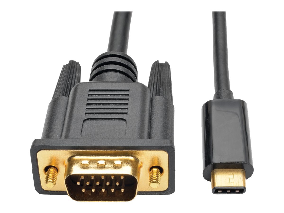 Eaton Tripp Lite Series USB-C to VGA Active Adapter Cable (M/M), Black, 16 ft. (4.9 m) - external video adapter - black