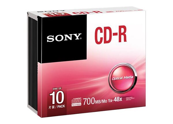 Sony 10CDQ80SS - CD-R x 10 - 700 MB - storage media