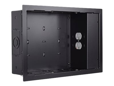 Chief Proximity In-Wall Storage Box with 2 Receptable Filter & Surge - For Flat Panel Displays - Black