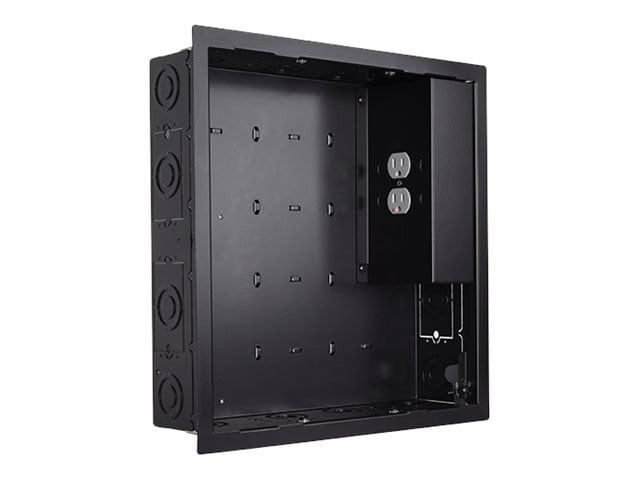 Chief Proximity In-Wall Storage Box with 2 Receptable Filter &amp; Surge - For Flat Panel Displays- Black