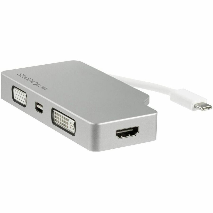 StarTech.com USB C Multiport Video Adapter to HDMI/VGA/mDP or DVI - Silver - USB Type-C Video Converter