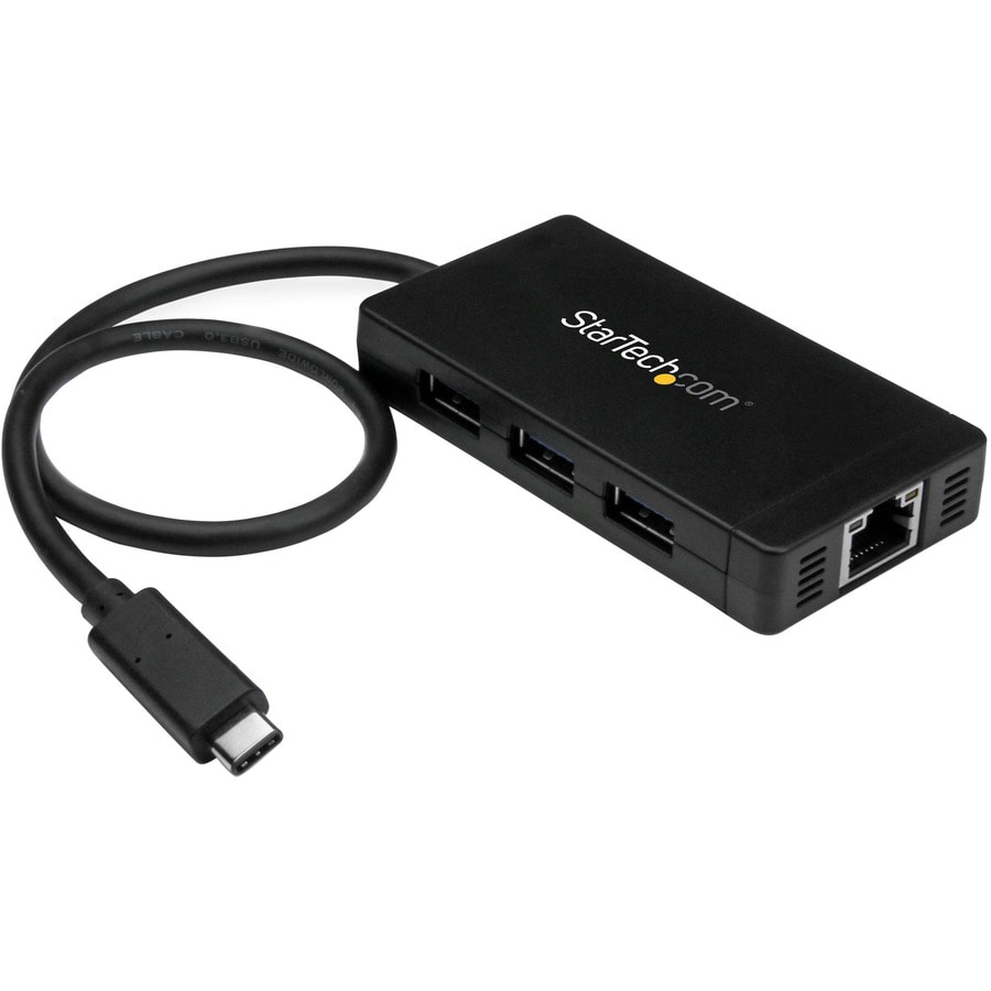 StarTech.com 3 Port USB C Hub with Ethernet & Power Adapter - USB 3.0 5Gbps