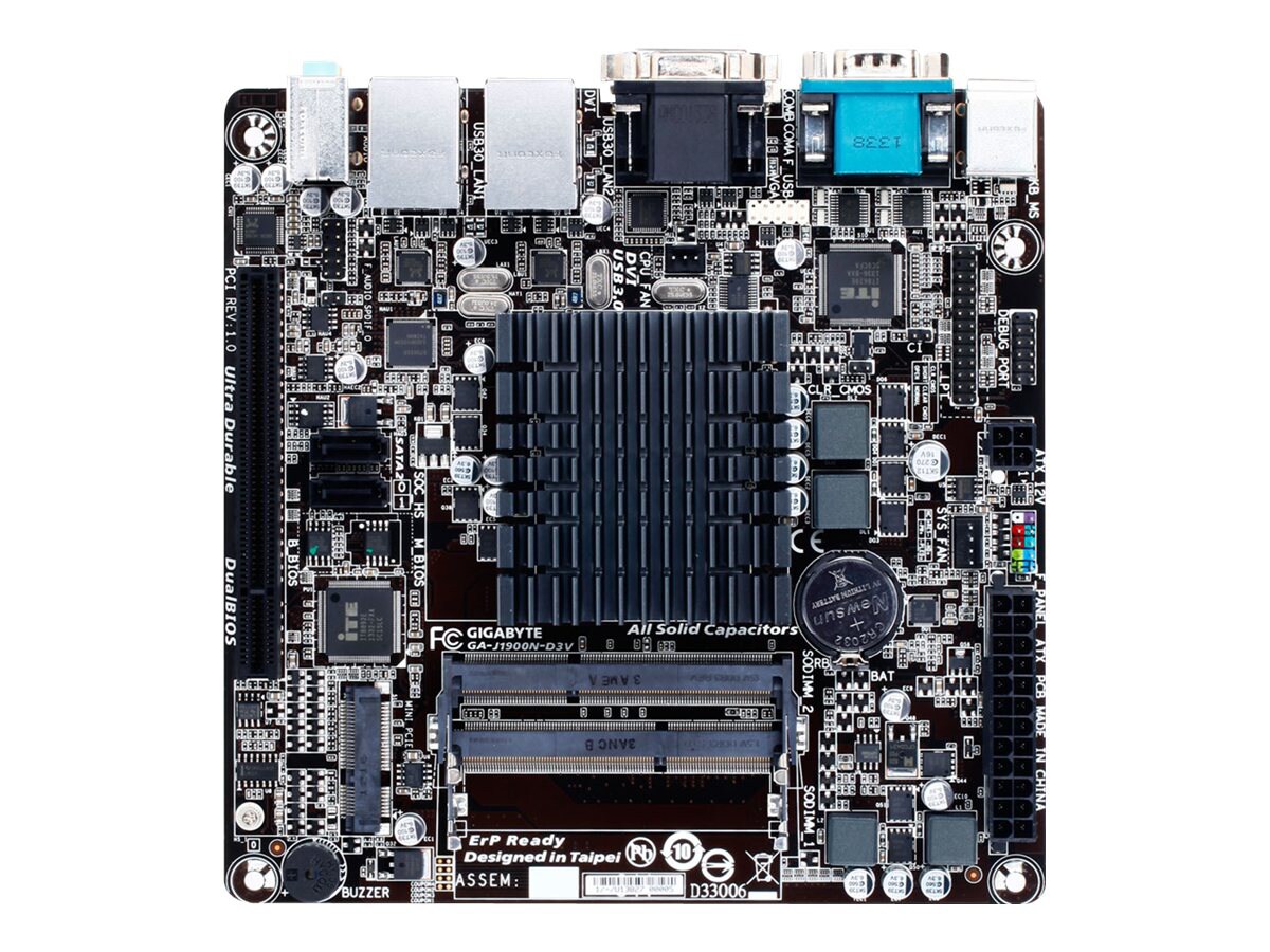 Gigabyte GA-J1900N-D3V - 1.0 - motherboard - mini ITX - Intel Celeron J1900