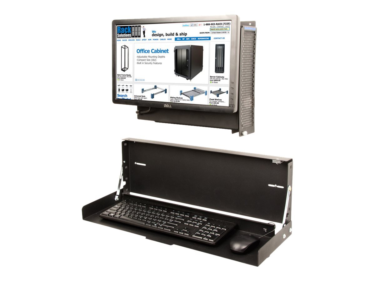 Rack Solutions Wall Mount for Keyboard - Black Powder Coat