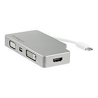 StarTech.com USB C Multiport Video Adapter 4K/1080p - USB-C to HDMI/VGA/mDP or DVI Monitor - Silver
