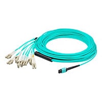 Proline 20m MPO (F) to 8xLC (M) 8-Strand Aqua OM4 Fiber Fanout Cable