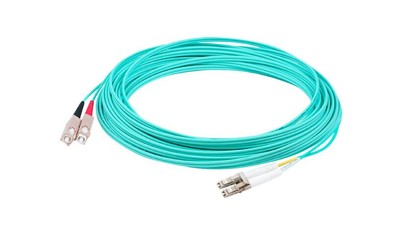 Proline 20m LC (M) to SC (M) Aqua OM3 Duplex Fiber OFNR Patch Cable