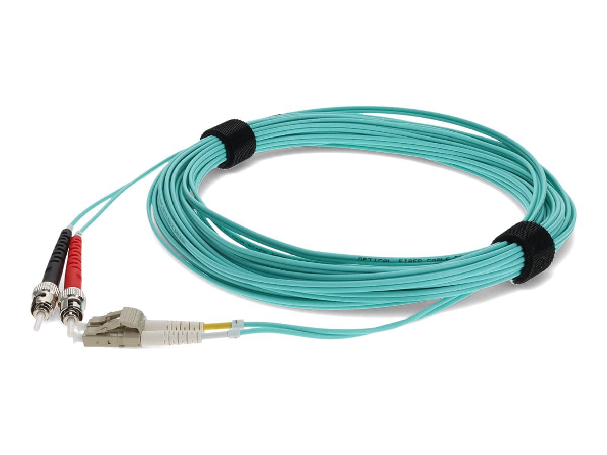 Proline 1m LC (M) to ST (M) Aqua OM4 Duplex Fiber OFNR Patch Cable