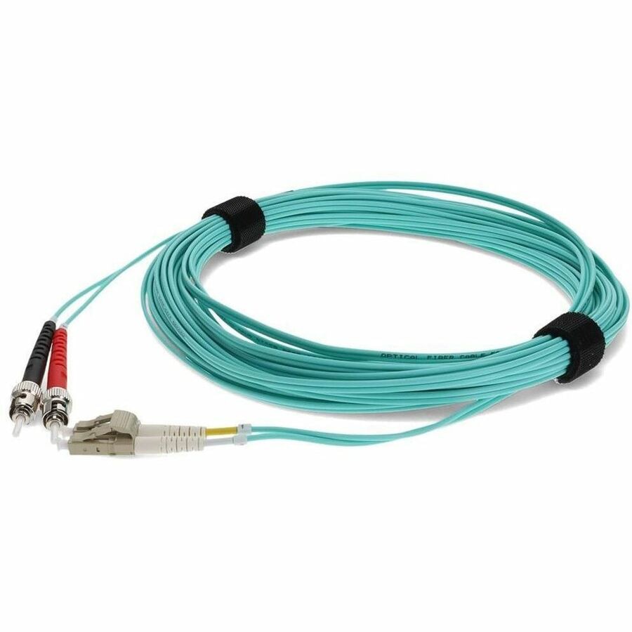 Proline 1m ST to LC Aqua OM4 Duplex OFNR (Riser-Rated) Fiber Patch Cable