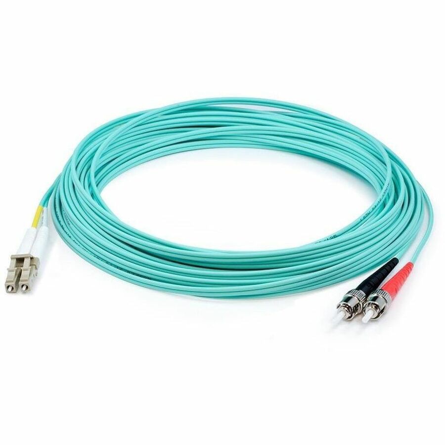 Proline 15m ST to LC Aqua OM4 Duplex OFNR (Riser-Rated) Fiber Patch Cable