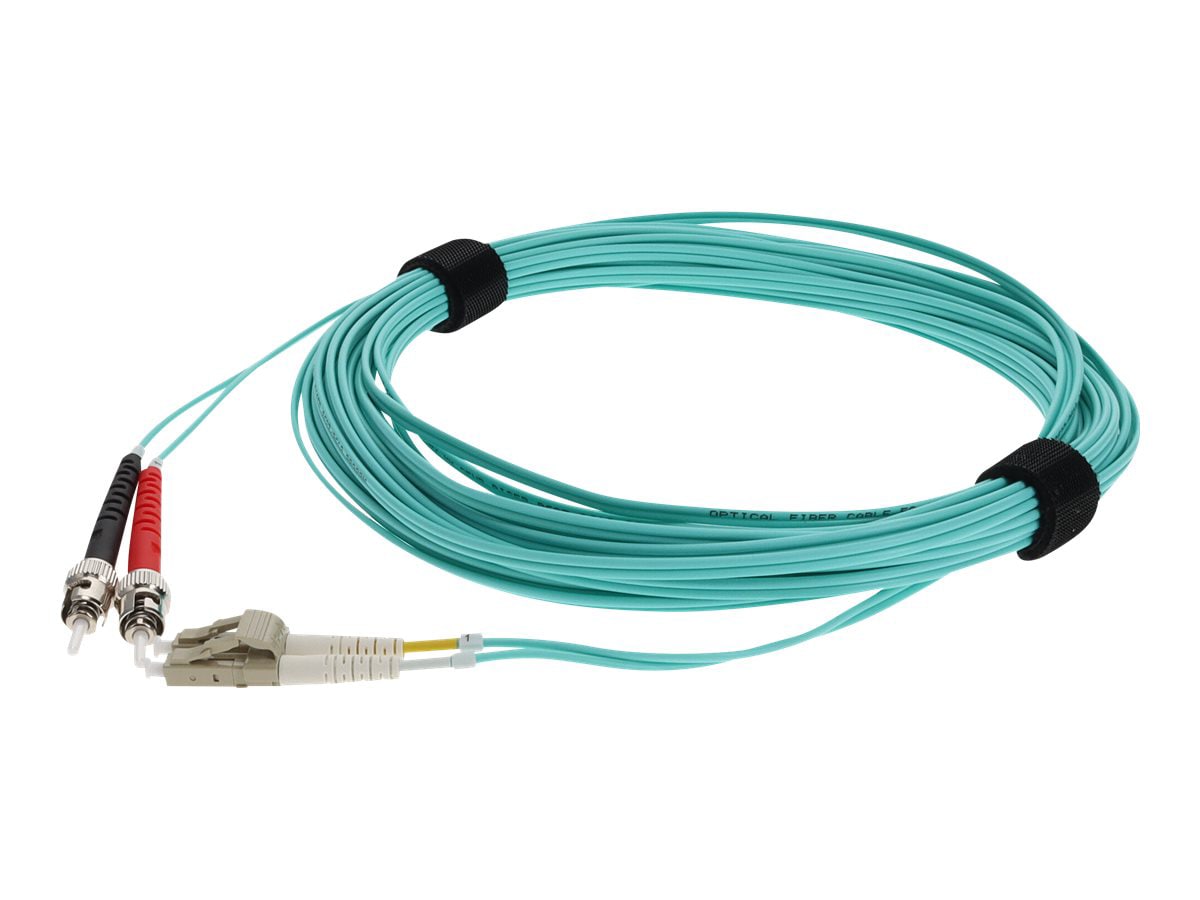 Proline 2m LC (M) to ST (M) Aqua OM4 Duplex Fiber OFNR Patch Cable