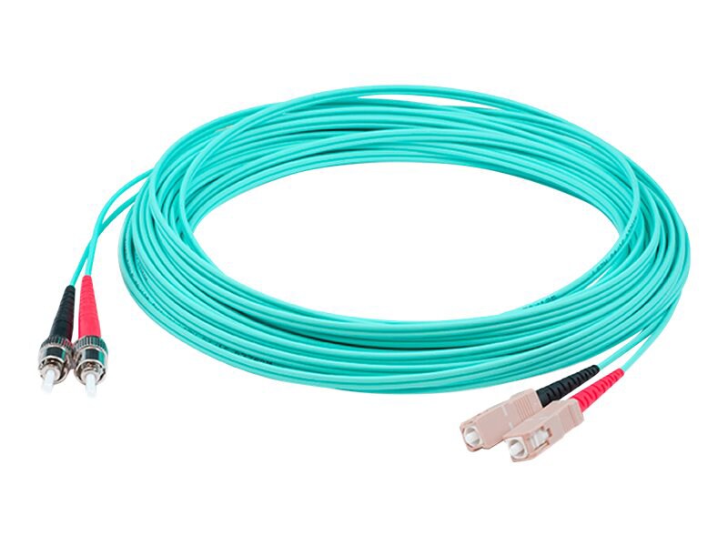 Proline 4m SC (M) to ST (M) Aqua OM3 Duplex Fiber OFNR Patch Cable