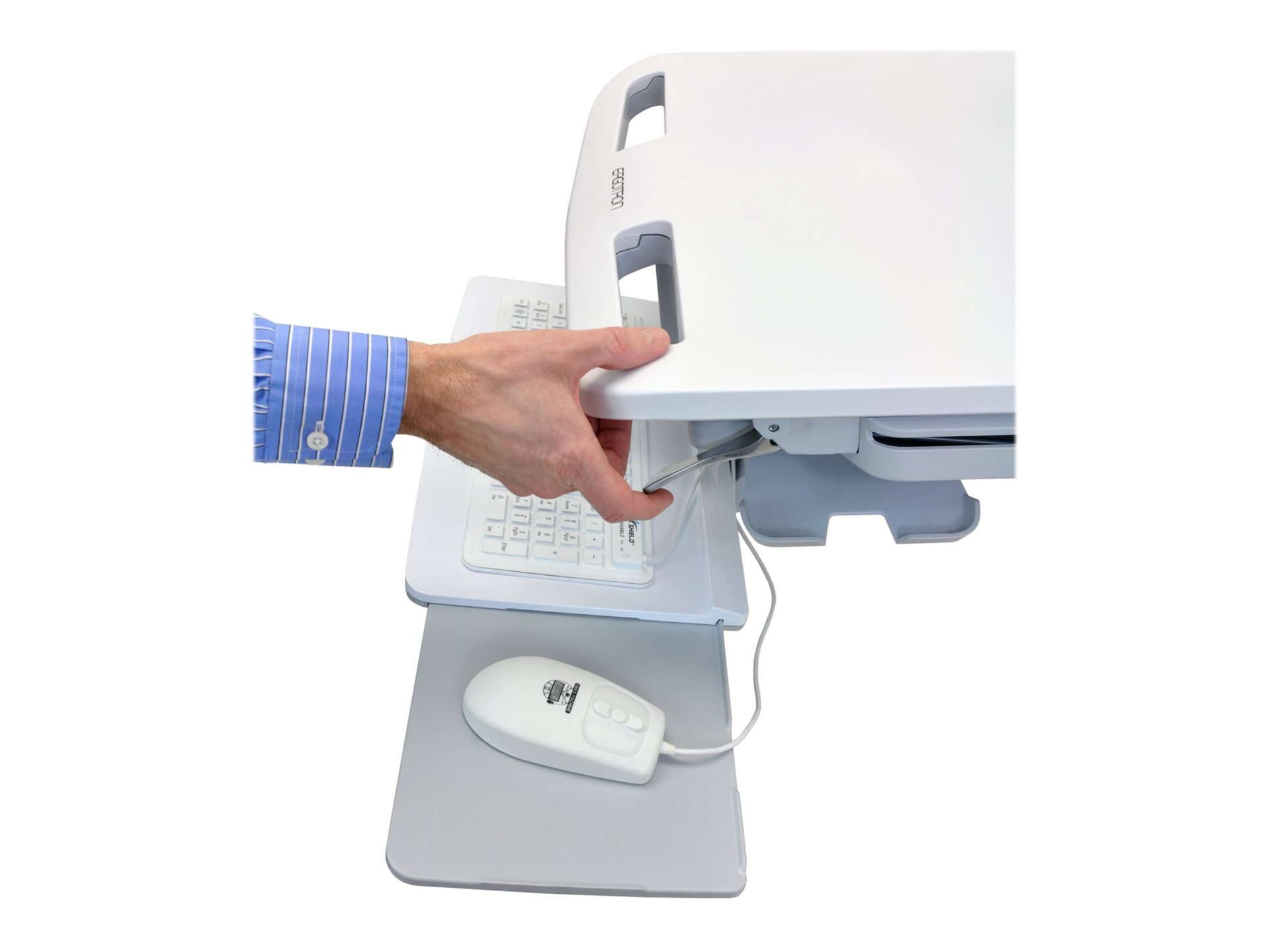 Thumbnail 3 of 3 for Ergotron StyleView cart - for LCD display / keyboard / mouse / CPU / notebook / barcode scanner - gray, white, polished