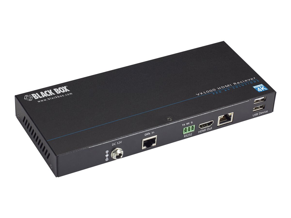 Black Box VX1000 Series Extender Receiver - 4K, HDMI, CATx, USB - video/audio/infrared/USB/serial/network extender -