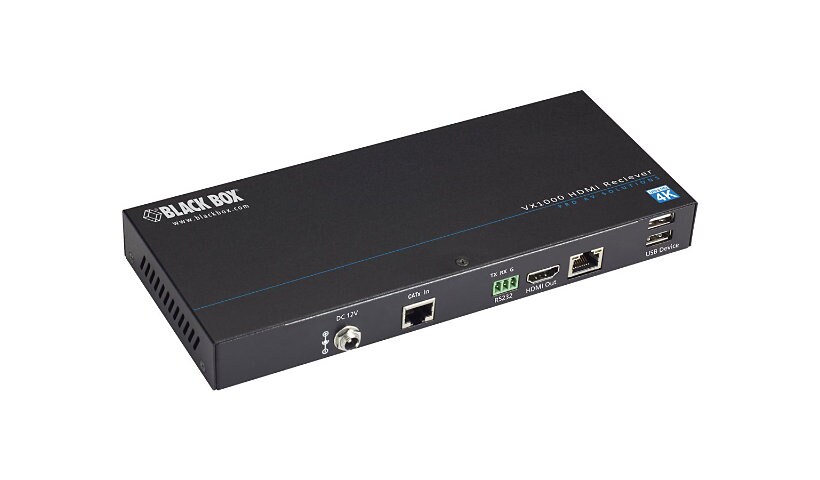 Black Box VX1000 Series Extender Receiver - 4K, HDMI, CATx, USB - video/audio/infrared/USB/serial/network extender -