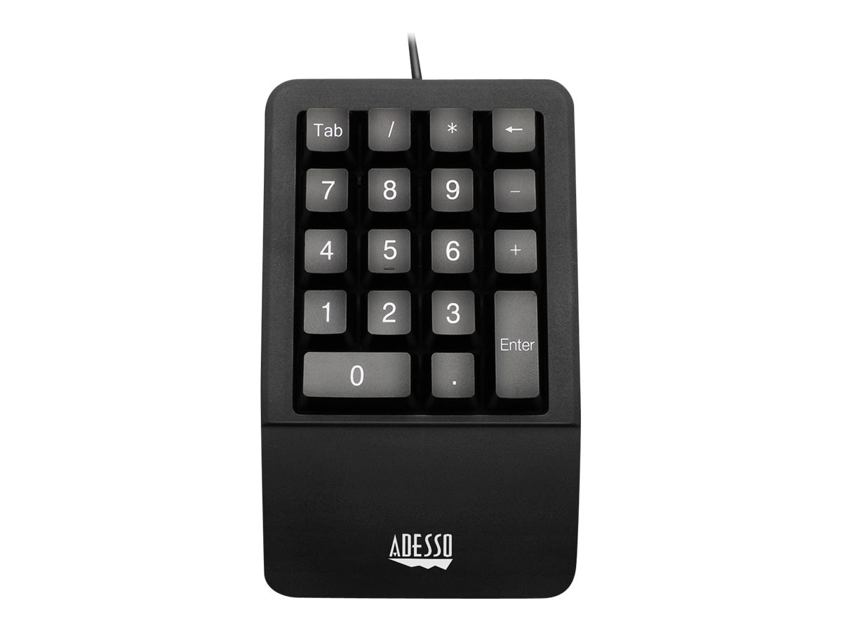 Adesso Antimicrobial Waterproof Numeric Keypad with Wrist Rest Support