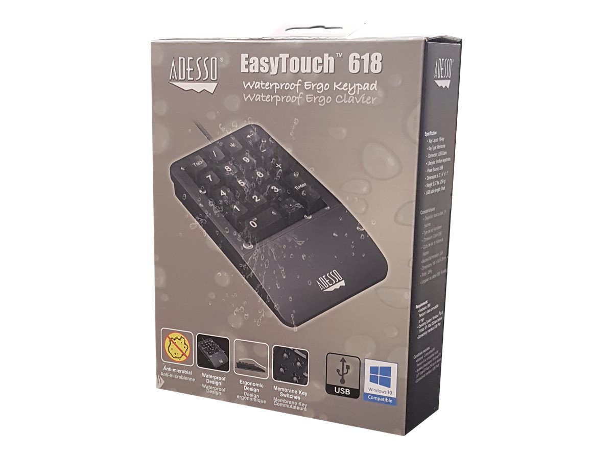 Adesso Antimicrobial Waterproof Numeric Keypad - Thumbnail 5