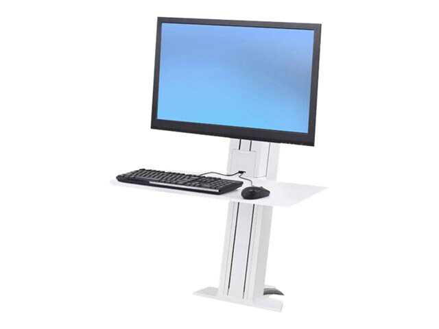 Ergotron WorkFit-SR Sit-Stand Desktop Workstation, Short Surface (White)