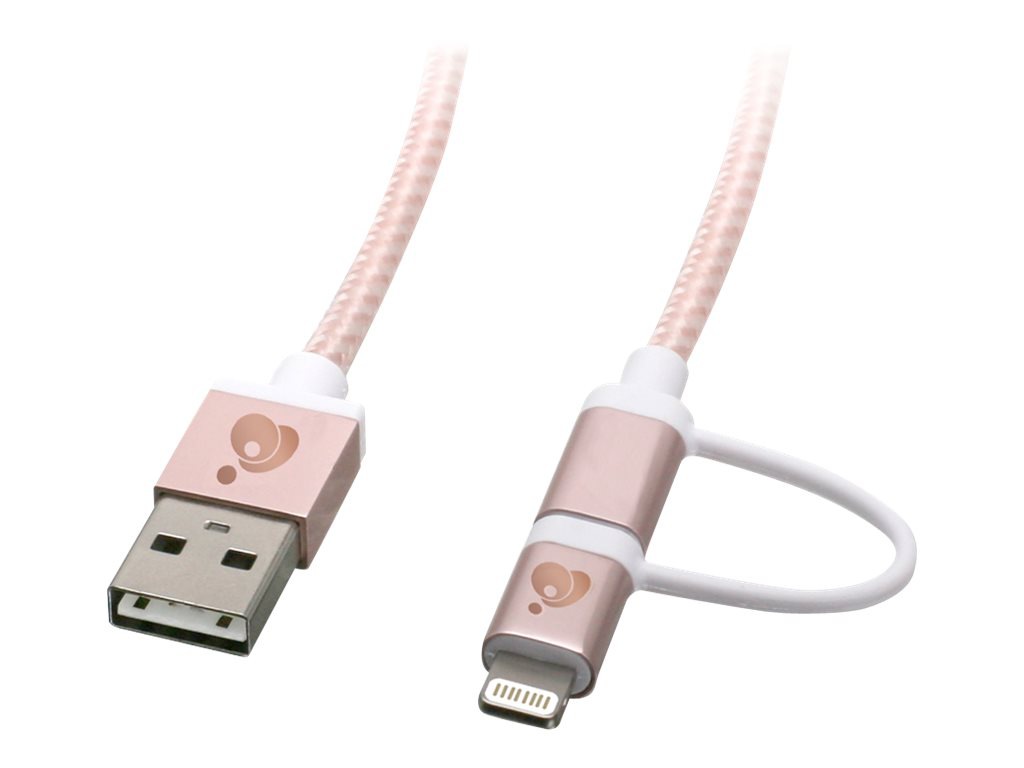 IOGEAR DuoLinq charging / data cable - Lightning / USB - 3.3 ft