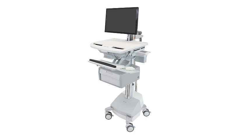 Ergotron StyleView Cart with LCD Pivot, LiFe Powered, 1 Tall Drawer - cart