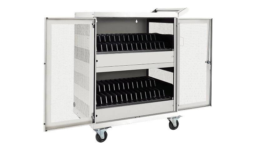 Tripp Lite 32-Port AC Charging Cart Storage Station Chromebook Laptop White cart - for 32 notebooks - white
