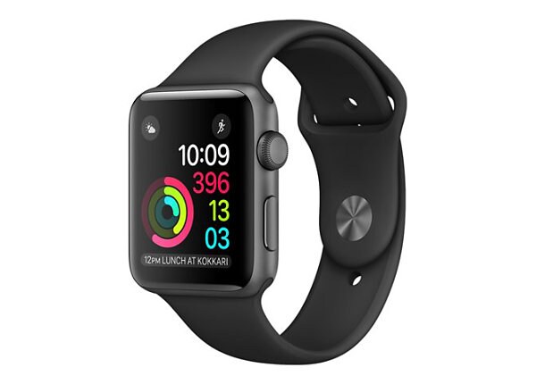 Apple Watch Sport - space gray aluminum - smart watch with black sport band