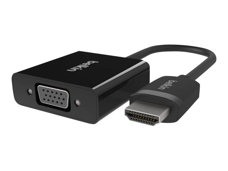 Belkin HDMI to VGA + 3.5mm Audio Adapter, M/F, 1080p - video converter - black