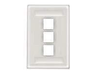 Hubbell IFP Plate, 3 Port Single-Gang, Office White